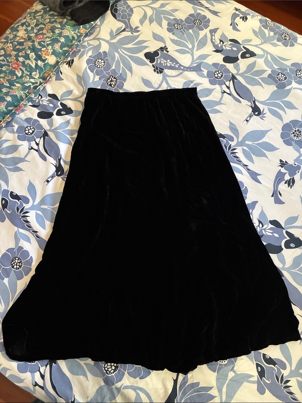 Sigrid Olsen Black Satin Maxi Skirt, size L
